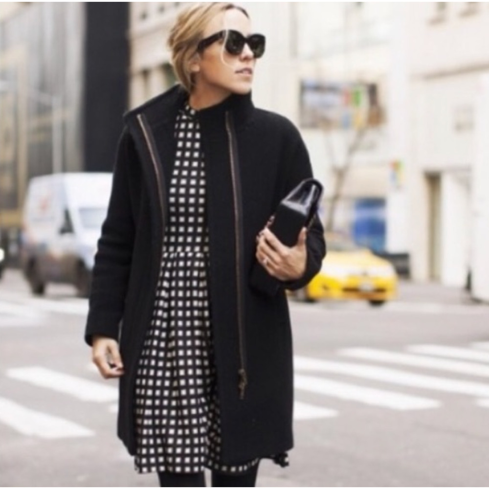 Black Zip-Front Women's Coat